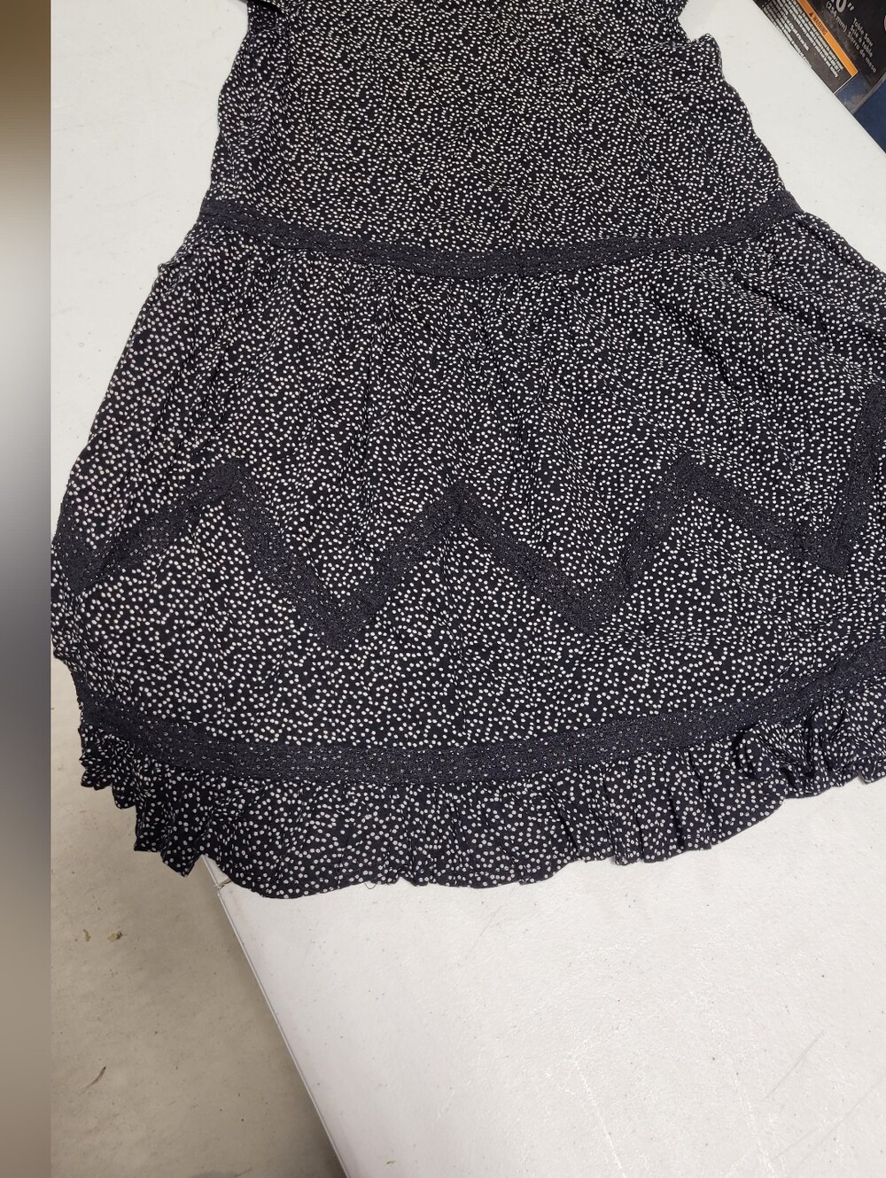Band of Gypsies Black Dress with White Dot Print